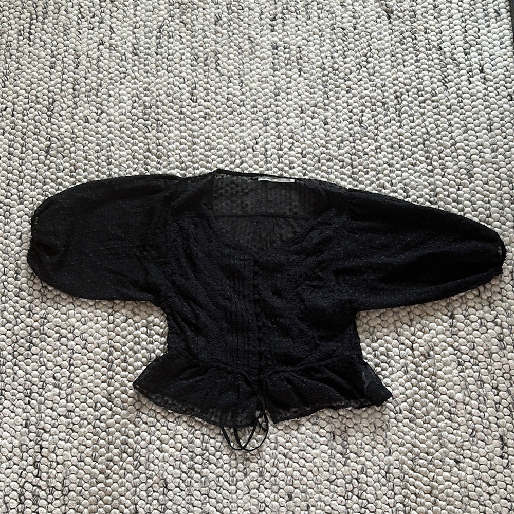 Kimchi Blue Sheer Black Top